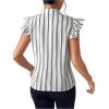 imageFloerns Womens Sleeveless Bow Tie Striped Summer Chiffon Blouse TopBlack and White
