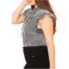 imageFloerns Womens Sleeveless Bow Tie Striped Summer Chiffon Blouse TopSilver