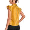 imageFloerns Womens Sleeveless Bow Tie Striped Summer Chiffon Blouse TopYellow