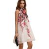 imageFloerns Womens Summer Floral Print Sleeveless Halter Neck Beach Party DressA Pink