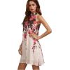 imageFloerns Womens Summer Floral Print Sleeveless Halter Neck Beach Party DressA Pink