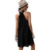 imageFloerns Womens Summer Floral Print Sleeveless Halter Neck Beach Party DressBlack Solid