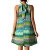 imageFloerns Womens Summer Floral Print Sleeveless Halter Neck Beach Party DressGreen Multi
