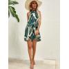 imageFloerns Womens Summer Floral Print Sleeveless Halter Neck Beach Party DressGreen Tropical