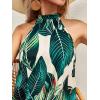 imageFloerns Womens Summer Floral Print Sleeveless Halter Neck Beach Party DressGreen Tropical
