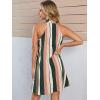 imageFloerns Womens Summer Floral Print Sleeveless Halter Neck Beach Party DressMulti Striped
