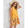 imageFloerns Womens Summer Floral Print Sleeveless Halter Neck Beach Party DressMustard Yellow