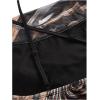 imageFloerns Womens Tie Dye Spaghetti Strap Cut Out One Shoulder Ruched Crop Cami TopBrown Marble