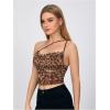 imageFloerns Womens Tie Dye Spaghetti Strap Cut Out One Shoulder Ruched Crop Cami TopChocolate