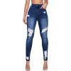 imageFloerns Womens Ripped High Waist Skinny Jeans Distressed Stretchy Curvy Denim PantsDark Blue