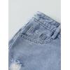 imageFloerns Girls Elastic Waist Distressed Ripped Straight Leg Denim JeansAqua Blue
