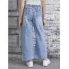 imageFloerns Girls Elastic Waist Distressed Ripped Straight Leg Denim JeansBlue and Pink