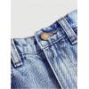 imageFloerns Girls Elastic Waist Distressed Ripped Straight Leg Denim JeansLight Wash