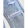 imageFloerns Girls Elastic Waist Distressed Ripped Straight Leg Denim JeansLight Wash