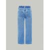 imageFloerns Girls Elastic Waist Distressed Ripped Straight Leg Denim JeansOcean Blue