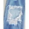 imageFloerns Girls Elastic Waist Distressed Ripped Straight Leg Denim JeansOcean Blue