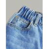 imageFloerns Girls Elastic Waist Distressed Ripped Straight Leg Denim JeansOcean Blue
