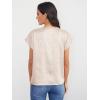 imageFloerns Womens Casual Cap Sleeve Leopard Print Satin Silk Blouse TopsBeige