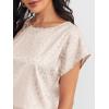 imageFloerns Womens Casual Cap Sleeve Leopard Print Satin Silk Blouse TopsBeige