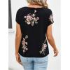 imageFloerns Womens Casual Cap Sleeve Leopard Print Satin Silk Blouse TopsBlack Floral