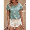 imageFloerns Womens Casual Cap Sleeve Leopard Print Satin Silk Blouse TopsBlue Floral