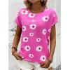 imageFloerns Womens Casual Cap Sleeve Leopard Print Satin Silk Blouse TopsBright Pink