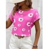 imageFloerns Womens Casual Cap Sleeve Leopard Print Satin Silk Blouse TopsBright Pink