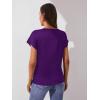 imageFloerns Womens Casual Cap Sleeve Leopard Print Satin Silk Blouse TopsDark Purple