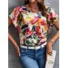 imageFloerns Womens Casual Cap Sleeve Leopard Print Satin Silk Blouse TopsLight Green Multi
