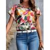 imageFloerns Womens Casual Cap Sleeve Leopard Print Satin Silk Blouse TopsLight Green Multi