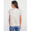 imageFloerns Womens Casual Cap Sleeve Leopard Print Satin Silk Blouse TopsWhite