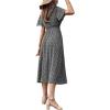 imageFloerns Womens Casual Floral Print Crewneck Short Sleeve A Line Boho Maxi DressBlack