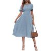 imageFloerns Womens Casual Floral Print Crewneck Short Sleeve A Line Boho Maxi DressBlue