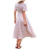 imageFloerns Womens Casual Floral Print Crewneck Short Sleeve A Line Boho Maxi DressBpink Blue Multi