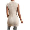 imageFloerns Womens Casual Sleeveless Mock Neck Split Hem Tank TopApricot