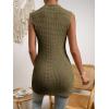 imageFloerns Womens Casual Sleeveless Mock Neck Split Hem Tank TopArmy Green