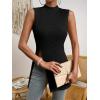 imageFloerns Womens Casual Sleeveless Mock Neck Split Hem Tank TopBlack