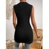 imageFloerns Womens Casual Sleeveless Mock Neck Split Hem Tank TopBlack