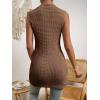 imageFloerns Womens Casual Sleeveless Mock Neck Split Hem Tank TopBrown