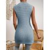 imageFloerns Womens Casual Sleeveless Mock Neck Split Hem Tank TopDusty Blue