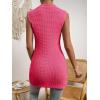 imageFloerns Womens Casual Sleeveless Mock Neck Split Hem Tank TopHot Pink