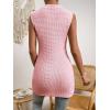 imageFloerns Womens Casual Sleeveless Mock Neck Split Hem Tank TopLight Solid Pink