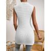 imageFloerns Womens Casual Sleeveless Mock Neck Split Hem Tank TopWhite