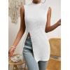 imageFloerns Womens Casual Sleeveless Mock Neck Split Hem Tank TopWhite