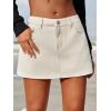 imageFloerns Womens Causal High Waist Raw Hem Pocket Denim Jean Short SkirtBeige