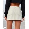 imageFloerns Womens Causal High Waist Raw Hem Pocket Denim Jean Short SkirtBeige