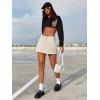 imageFloerns Womens Causal High Waist Raw Hem Pocket Denim Jean Short SkirtBeige