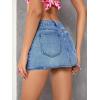imageFloerns Womens Causal High Waist Raw Hem Pocket Denim Jean Short SkirtBlue Sky