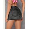 imageFloerns Womens Causal High Waist Raw Hem Pocket Denim Jean Short SkirtDark Grey