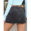 imageFloerns Womens Causal High Waist Raw Hem Pocket Denim Jean Short SkirtDeep Grey